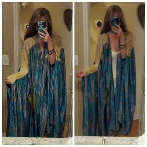 Stunning OOAK Kantha Bae Fleetwood Kimono Cape Poncho Cardigan NWT One Size NWT